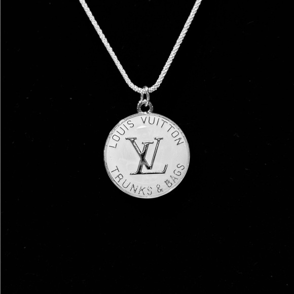 Louis Vuitton Jewelry - LV Silver Logo Pendant Necklace